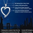 thumbnail image 2 of Gem Stone King 925 Sterling Silver Blue Diamond and White Moissanite Heart Pendant Necklace for Women | 0.17 Cttw | Gemstone April Birthstone | Round 3.5MM | With 18 inch Chain, 2 of 6