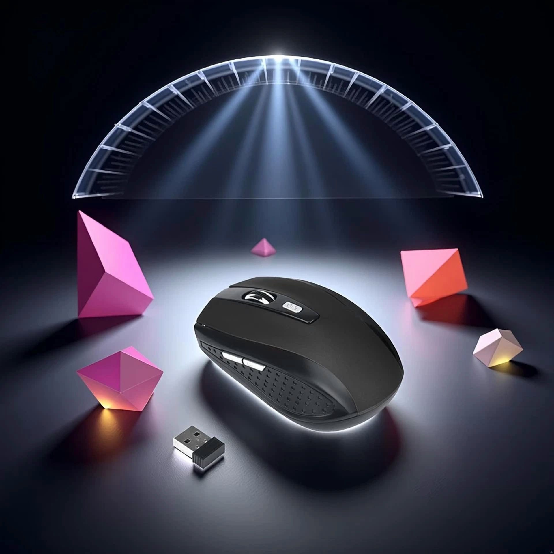 BUTTERFLY- Black Wireless Mouse 2.4G Laptop Mouse Gaming With Usb Receiver, Cordless
