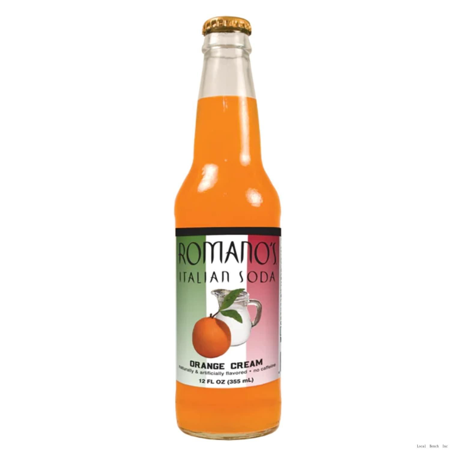 Glass Bottle Iconic OldTime Brand Soda 12 Oz 12 Pack Bundled By (Romano's Orange Cream