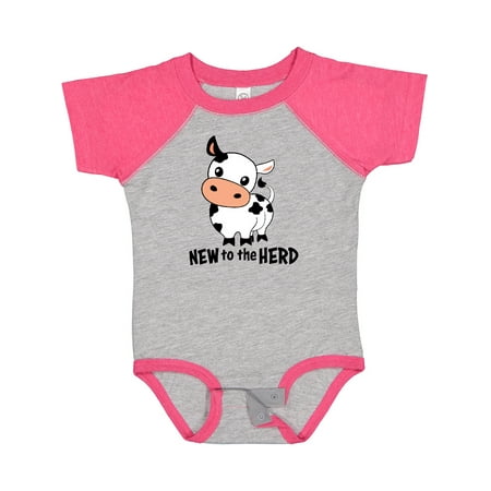 

Inktastic New to the Herd Cute Cow Gift Baby Boy or Baby Girl Bodysuit