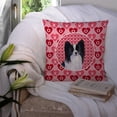 thumbnail image 3 of Hearts Love and Valentine's Day Dog Portrait Fabric Decorative Pillow, 3 of 4