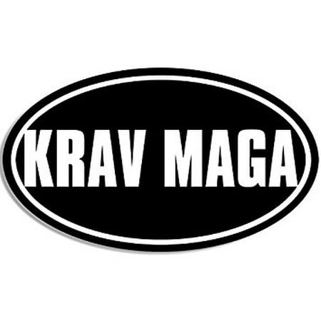 Black Oval KRAV MAGA Sticker Decal (martial arts israeli mma) Size: 3 x 5 (Krav Maga Best Martial Art)