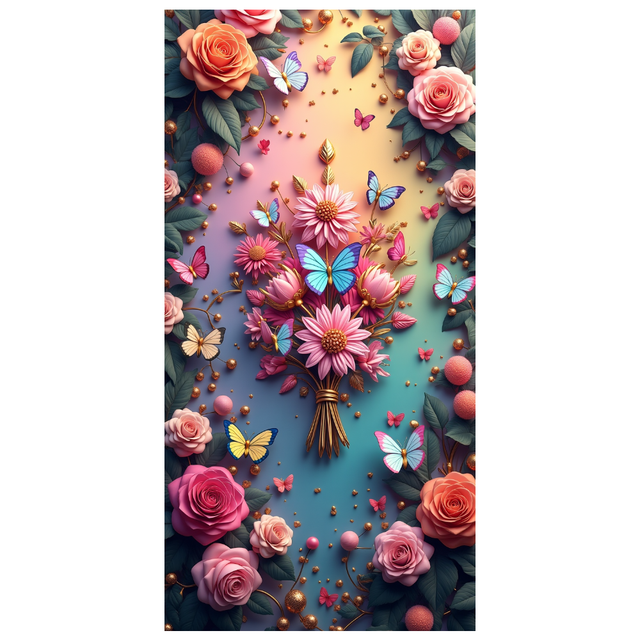 Floral Butterfly Themed Backdrop Banner for Events Party Decor Wedding Photography Background Birthday Party Photo Booth Wall Decoration