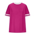 thumbnail image 3 of JIUKE Hauts Surdimensionnés pour Femmes Été Chandails en Molleton Col Rond Décontracté Manches Courtes Tunique Ample Blouses, 3 of 4