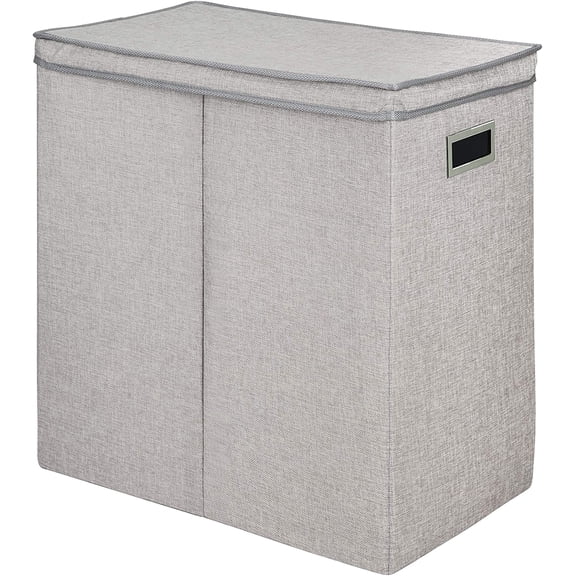 Greenway Collapsible Double Sorter Bathroom Laundry Hamper, Grey Linen