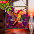 thumbnail image 6 of Vintage Floral Hummingbird Window Hanging Decor - Stained -like Acrylic Window Decoration with Purple Flowers, Birthday, Housewarming, Wedding, Halloween Gift - IndoorOutdoor Home Decora, 6 of 8