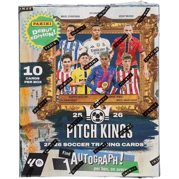 Collectible 2025-26 Panini Pitch Kings LaLiga English Soccer Hobby International Box Soccer Card