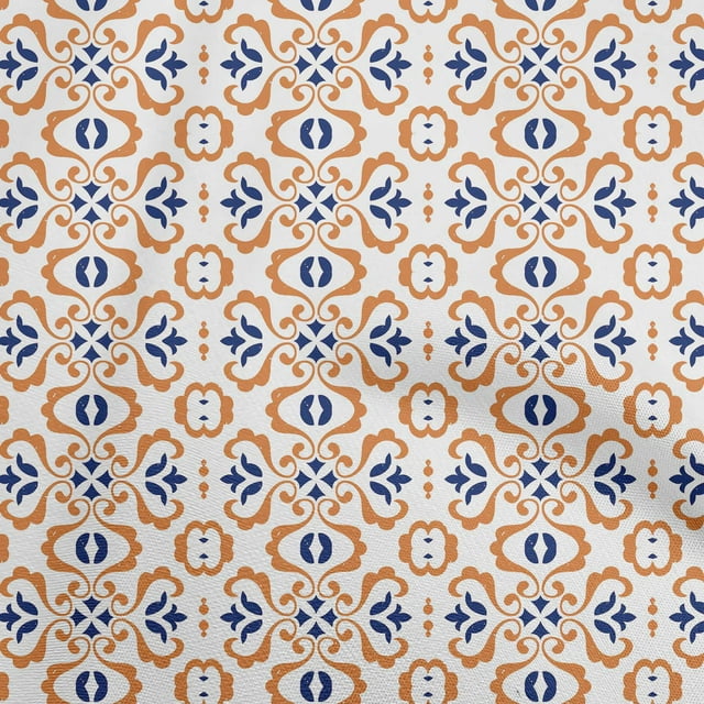 oneOone Rayon Orange Fabric Mosaic Sewing Craft Projects Fabric Prints By Yard 56 Inch Wide