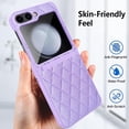 thumbnail image 4 of Z Flip5 Case With Hinge Protection,diamond-shaped Line Soft Skin-friendly Leather Case For Samsung Galaxy Z Flip 5, 4 of 5