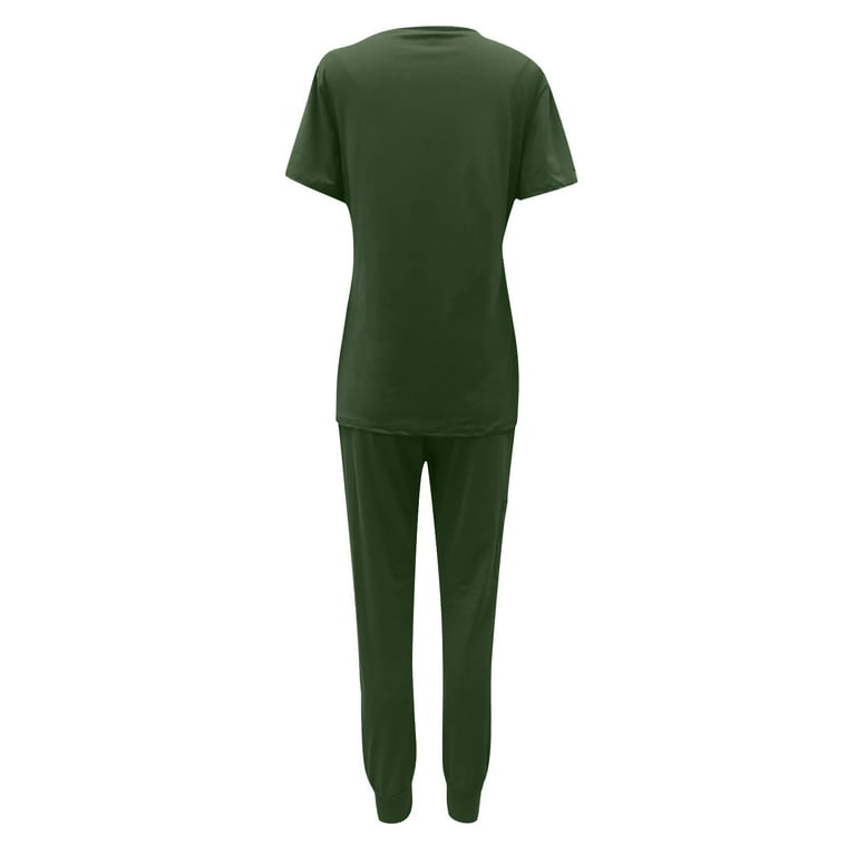Sksloeg Womens Scrub Top 4 Way Stretch 2 Pocket Button Top with Jogger Tops  Nursing Short Sleeve Workwear,Khaki S 