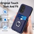 thumbnail image 7 of Wallet Case for Samsung Galaxy A53 5G, Stylish Ultra Slim PU Leather Card Slots Ring Stand Wrist Strap Shockproof Protective Thin Lightweight Back Case Cover for Samsung Galaxy A53 5G, Blue, 7 of 7