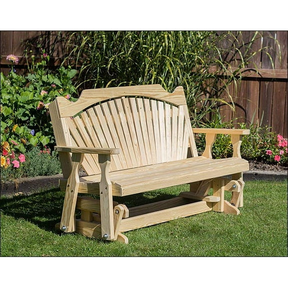 64" Treated Pine Fanback Glider