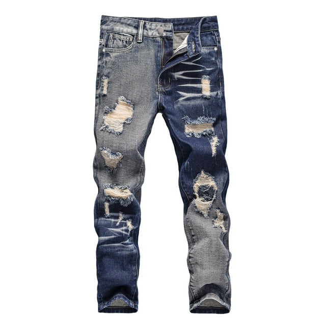 GDREDA Pants Boys Boy's Skinny Fit Ripped Distressed Fashion Kids Denim Jeans Pants