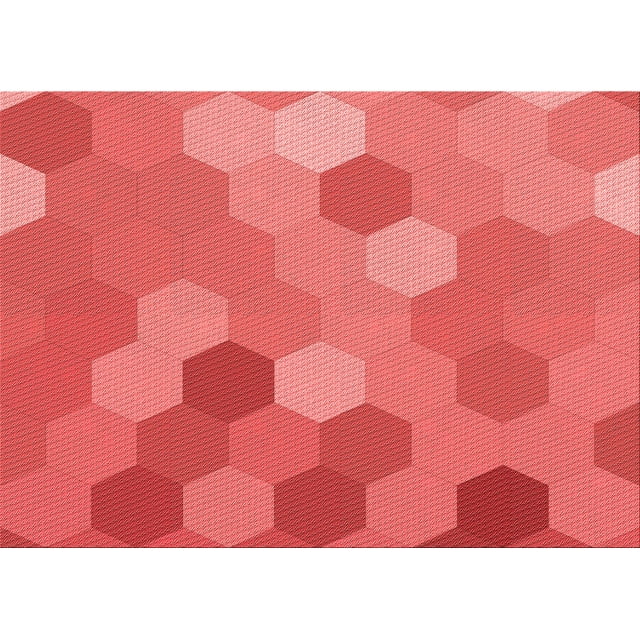 Ahgly Company Tapis d'Intérieur Rectangulaire Rouge Lavable en Machine, 5 Pieds x 7 Pieds