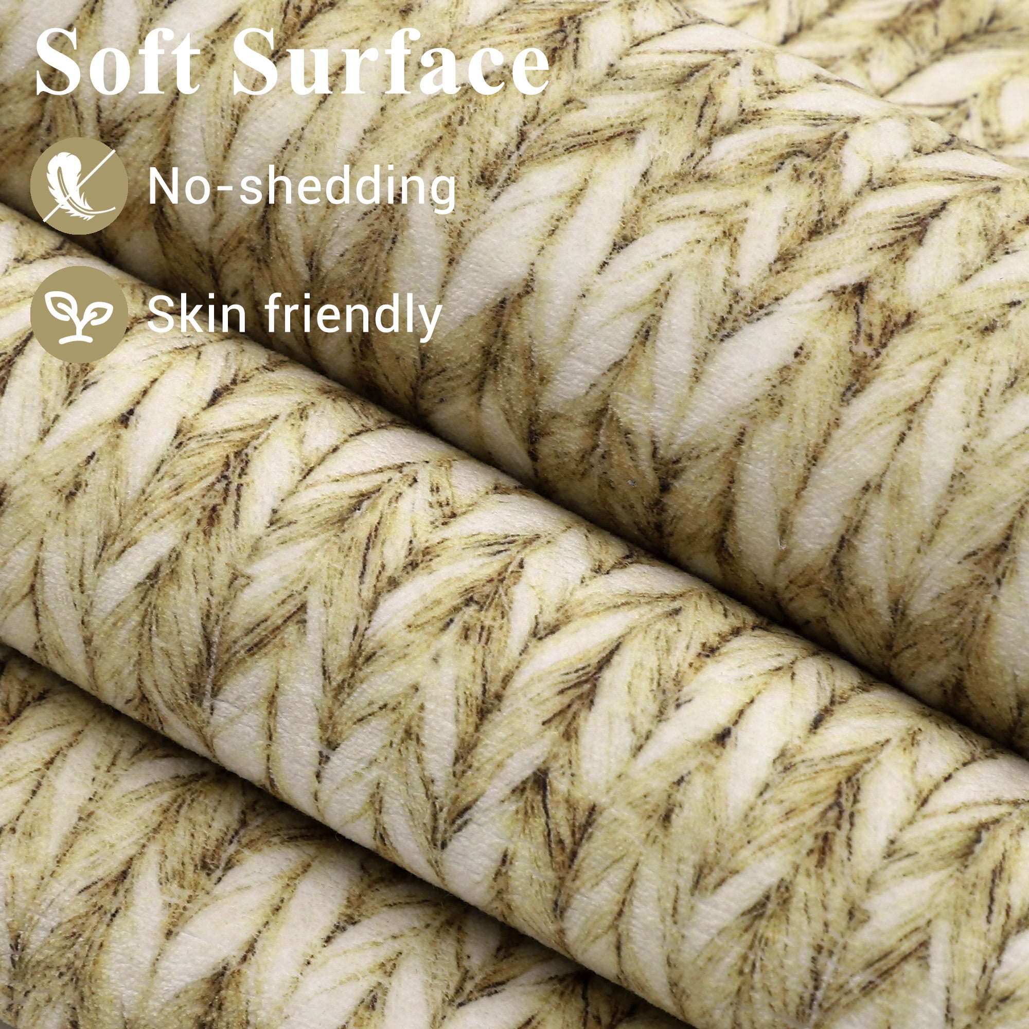 Garvee 3'x5' Oval Area Rug Modern Braided Print Rug Machine Washable Bedroom Rug Non Slip Non Shedding Accent Rug for Entryway, Camel