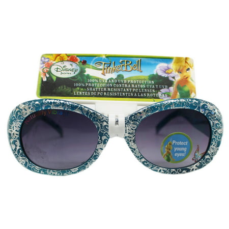 Disney's Tinker Bell Sparkly Blue Plastic Frame Kids Sunglasses