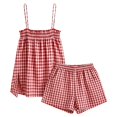 thumbnail image 3 of 2026 New Women Gingham Two Piece Set Sleeveless Tank Top and Plaid Shorts Pajama Set Sleepwear Y2k Summer Outfits, 3 of 3