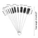 thumbnail image 2 of Juego de cepillos limpiadores de popotes Uxcell, limpiadores de tubos de nylon de 8.3", juego de 10 cepillos de popote largos de acero inoxidable, negro, 2 of 5