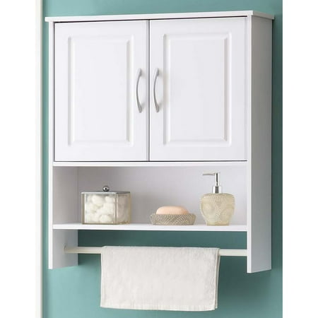 4d concepts white bathroom wall cabinet with two doors walmart com