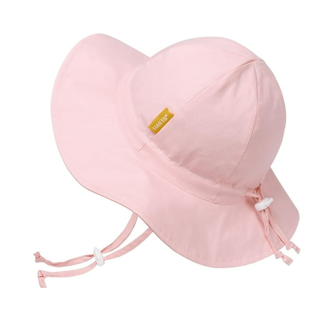 Gorro de sol para bebé DANMY UPF 50+, ajustable, rosa, 6-24 meses