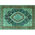 thumbnail image 1 of Ahgly Company Indoor Rectangle Persian Turquoise Blue Traditional Area Rugs, 6' x 9', 1 of 4