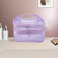 thumbnail image 5 of Unique Bargains 1 Pc Large Capacity Visible Drawstring Makeup Bag for Vacation Travel Mesh Fabric Purple, 5 of 5