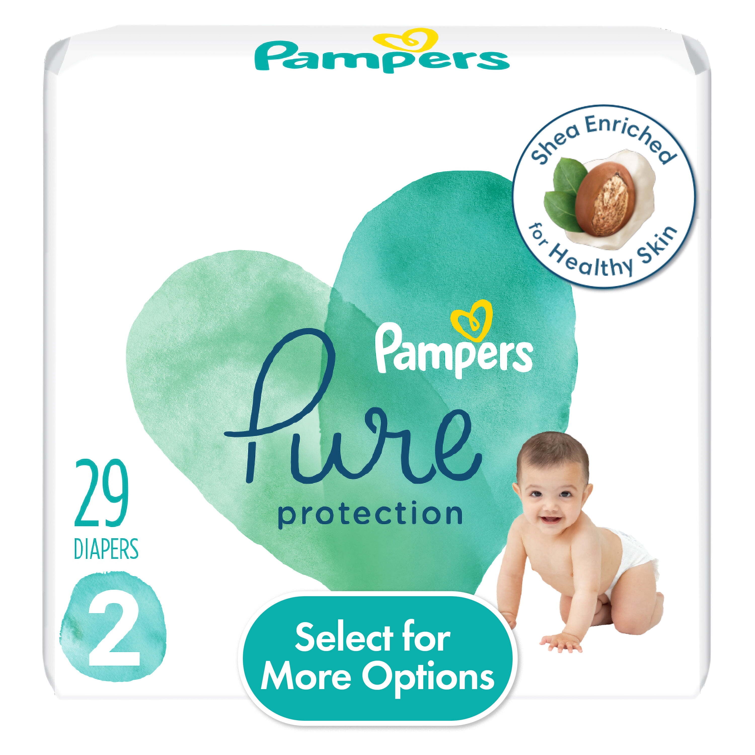 Pampers Pure Diapers Size 2, 29 Count (Select for More Options)