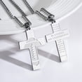 thumbnail image 5 of APSVO Silver Football Cross Necklace for Men Stainless Steel Bible Verse Pendant with 20+2 Inch Chain First Communion Baptism Confirmation Religious Sports Jewelry Gift Football Accessory Stuff, 5 of 6