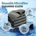 thumbnail image 2 of Thickened Magic Cleaning Cloths for Glass, Microfiber Cleaning Cloth, Thicken Magic Cleaning Cloth Reusable, Streak Free Reusable Microfiber Rag for Kitchen, Window, Glass, Cars (10PCS, 12x12 inch), 2 of 7