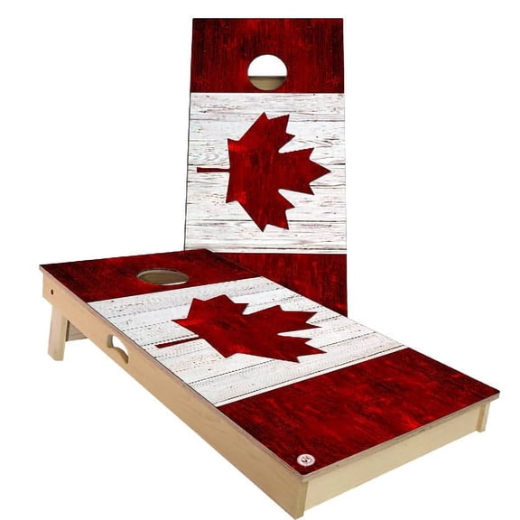 Skip's Garage | Canada Flag Cornhole Board Set | Includes Boards & Bags | Choose Your Size & Accessories