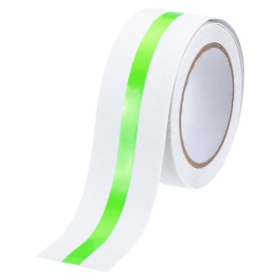 Anti Slip Traction Tape 2 Inch x 16.4ft Stair Grip Friction Adhesive Non Skid Tape Waterproof White with Green Tape