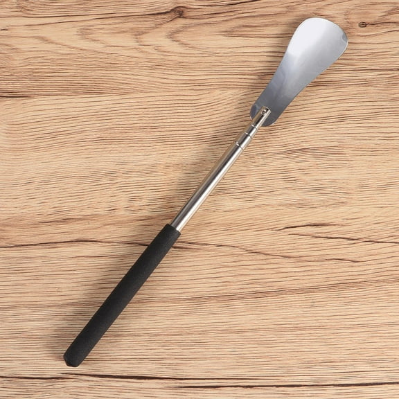 HOOWIFFY 2Pcs Long Handle Shoehorn Tool Metal Tray with Ergonomic Plastic Handle for Easy Shoe Wearing