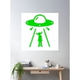 thumbnail image 2 of Space Cowboy Ufo Green White Poster Wall Art, Modern Wall Decor For Living Room Bedroom, 30x30 UNFRAMED, 2 of 3