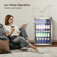 thumbnail image 2 of KISSAIR 4.4 Cu.ft Beverage Refrigerator Cooler, 37 Bottles Mini Fridge with Glass Door for Soda, Beer or Wine, Double Toughened Glass , Cool LED for Bar/Office/Home/Restaurant, 2 of 7