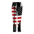 thumbnail image 3 of Lcziwo Womens 4th of July Pants Casual Trendy Summer 2025 Baggy Cropped Pants High Waist Wide Leg Capri Stars and Stripes Print Trousers White,XXXXXL, 3 of 5