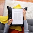 thumbnail image 3 of PiccoCasa Diamonds Shape Plaids Square Throw Pillow Case 18"x18", Black, 3 of 6