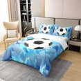 thumbnail image 3 of Erosebridal Soccer Football 100% Cotton Duvet Cover Twin Size,Geometry Gradient Bedding Sets Twin Size,Sports Theme Decor,Reversible,Breathable,2pcs(No Comforter), 3 of 6