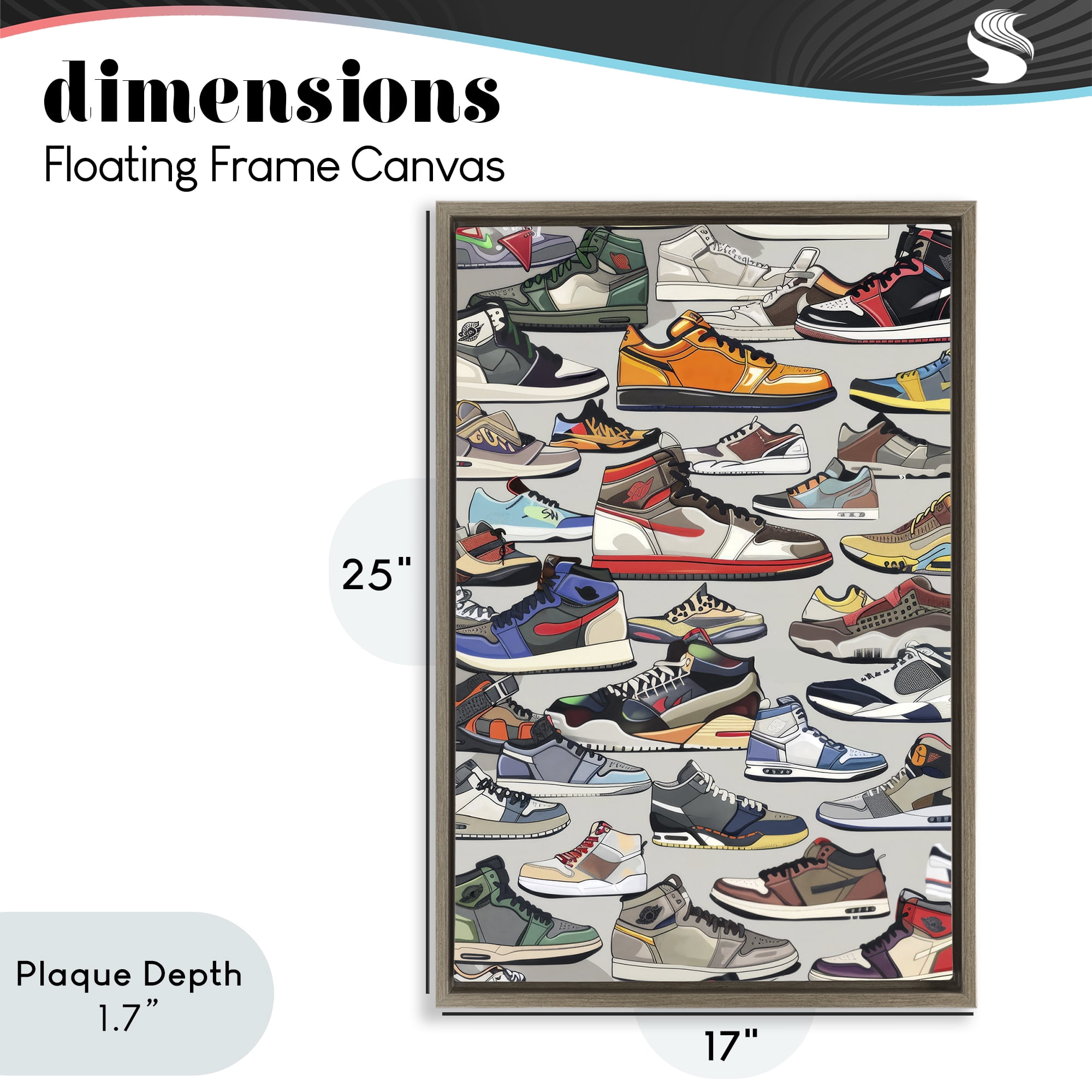 Stupell Industries Shoe Time Urban Styles Brown Framed Floater Canvas Wall Art, design by Ray Powers