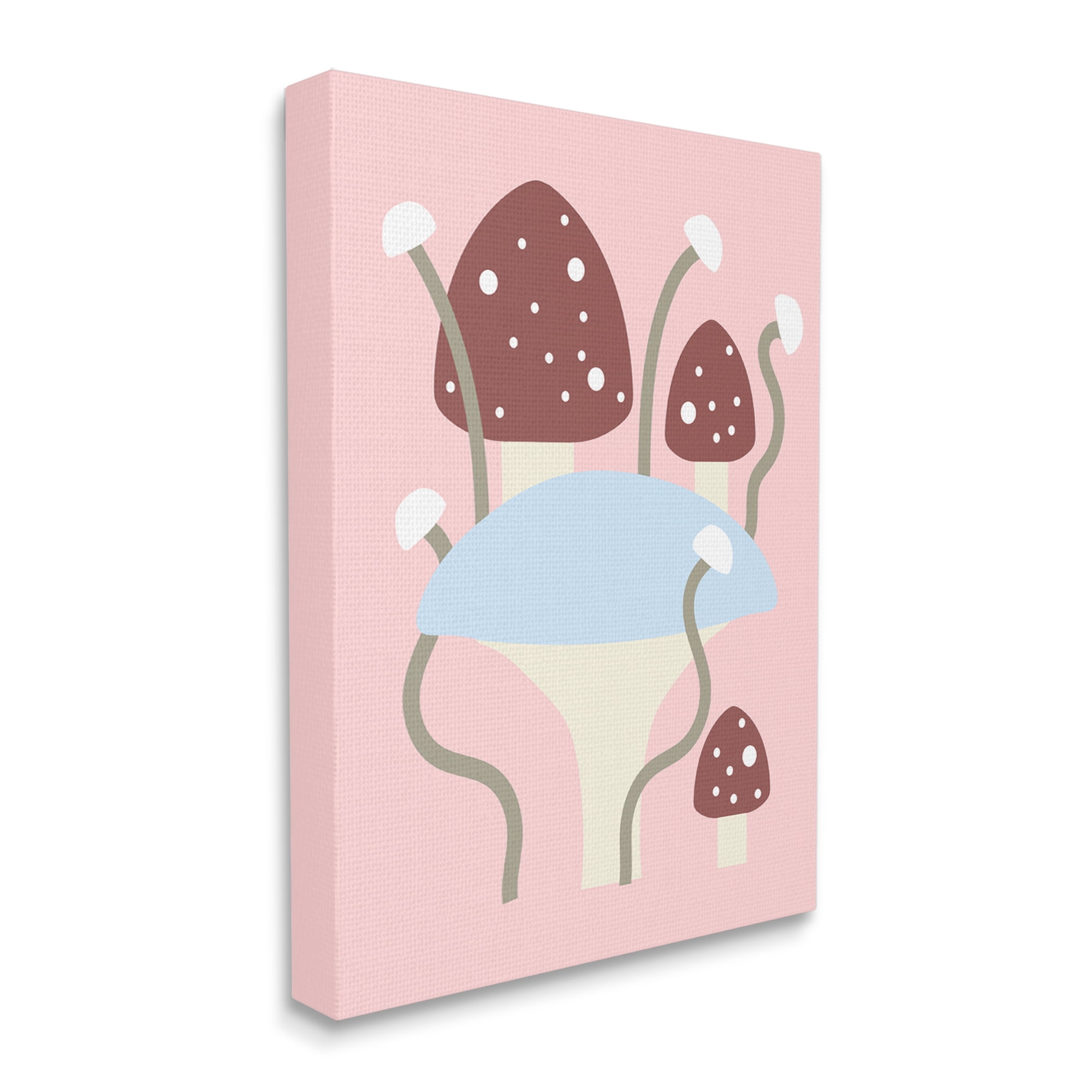 Stupell Industries Fun Mushrooms on Pink Botanical & Floral Painting Gallery Wrapped Canvas Art Print Wall Art, 36 x 48