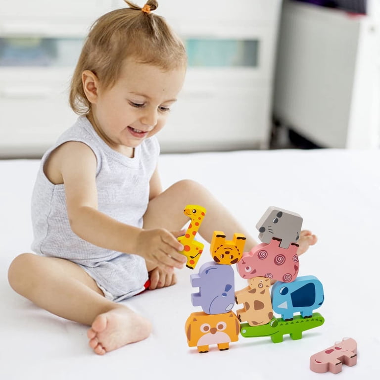 50Pcs Wooden Building Blocks - Montessori STEM Toys With Storage Bag