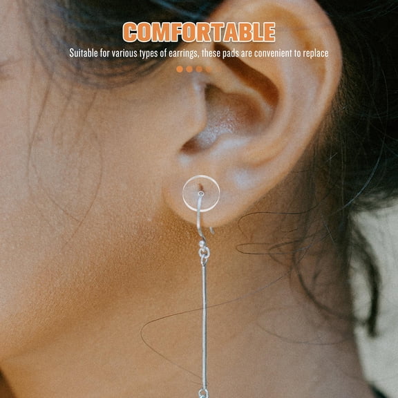 DINHEAROM Silicone Earring Back Discs White 50Pcs 0.3In
