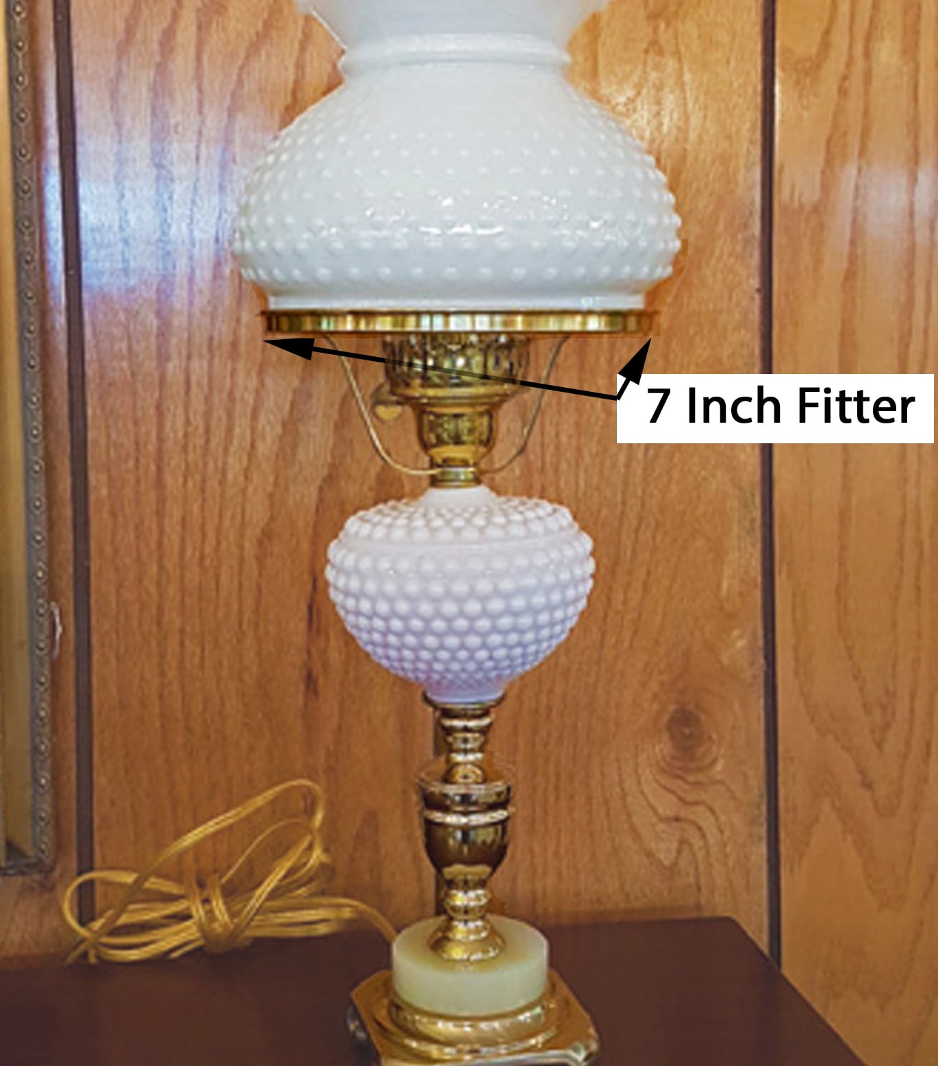 B&P Lamp Light Blue Glass Lamp Shade with Diamond Quilted Pattern