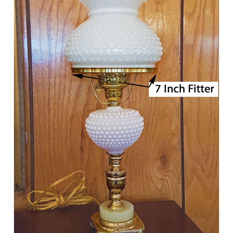 B&P Lamp® 7 Inch Fitter Satin (Frosted) Glass Diamond Quilted