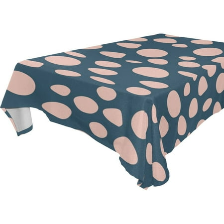 

POPCreation Random Dots Tablecloths Navy Pink Table Top Decoration 52x70 inches