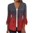 thumbnail image 2 of Cardigans pour Femmes Mode Femme T-Shirt à Manches 3/4 Cardigan Ouvert Blouse Imprimée Manteau Hauts Cardigan Mignon en Liquidation, 2 of 5
