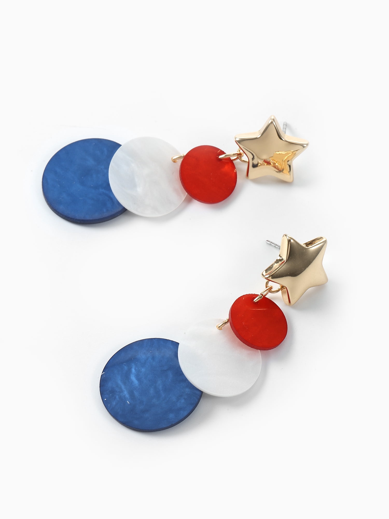 Way to Celebrate Americana Red, White, and Blue Dangle Earrings