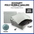 thumbnail image 5 of EcoSwift Brand Premium Poly Bubble Shipping Bag Self-Seal Mailer, 7.25 in. x 7 in. (Size CD), Solid Gray, 200-Pack, 5 of 7