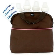 JL Childress 4-Bottle MaxiCOOL Baby Bottle Cooler Bag, Cocoa. Polyester