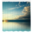 thumbnail image 3 of Ambesonne Coastal Shower Curtain, Sea Sunset Horizon, 69"Wx75"L, Teal Aqua Blue, 3 of 5