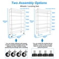 thumbnail image 6 of 7 Tier Storage Shelves With Height Adjustable And Wheels, Heavy Duty Storage Wire Rack Metal Shelves for Warehouse, Pantry, Closet, Kitchen, Total Weight Capacity 2450 LBS, Easy To Clean, White, 6 of 9